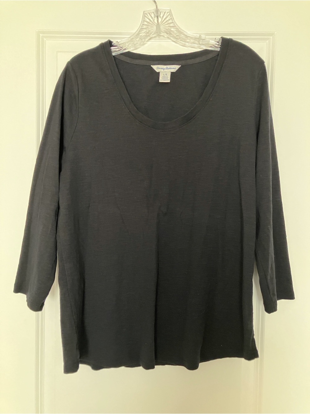 Tommy Bahama Black Scoop Neck 3/4 length sleeve. Size Large. New/Never worn.